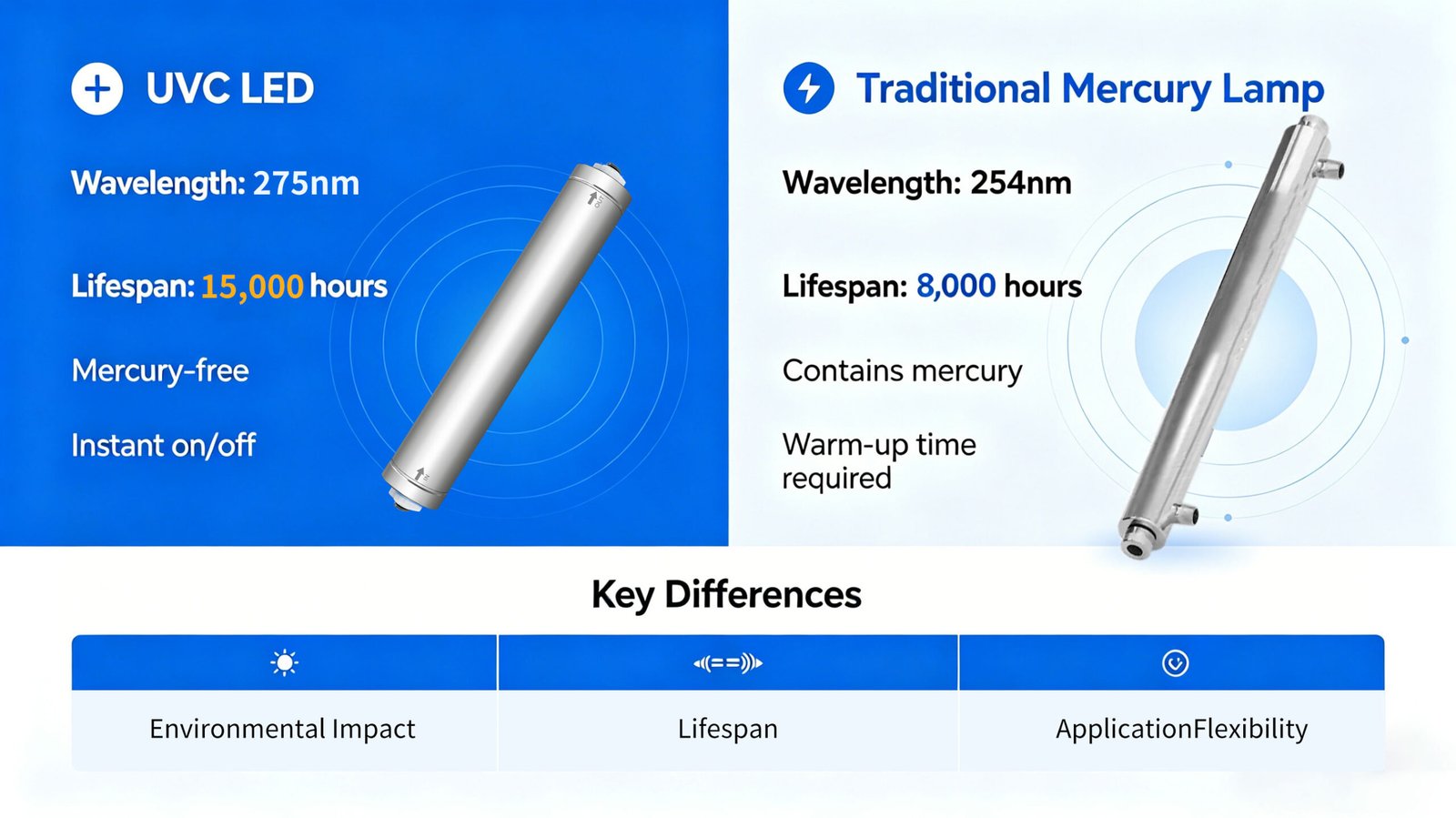 UVC LED vs Traditional Mercury Lamp scaled
