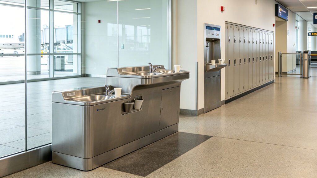 Public drinking water dispensers