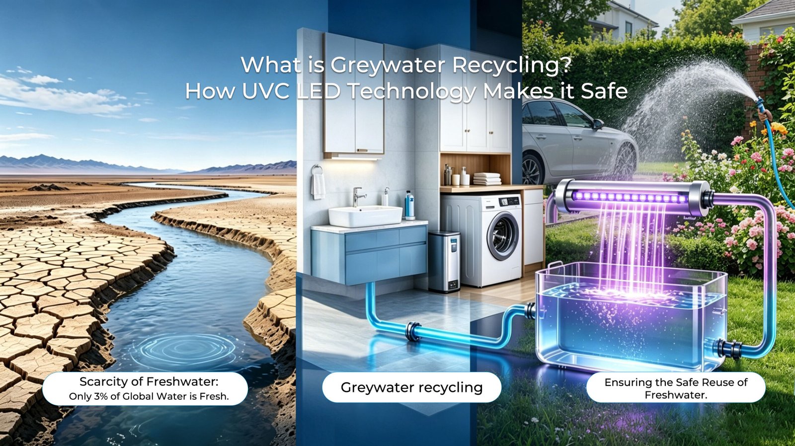 What is Greywater Recycling and How UVC LED Ensures Safe Freshwater Reuse?